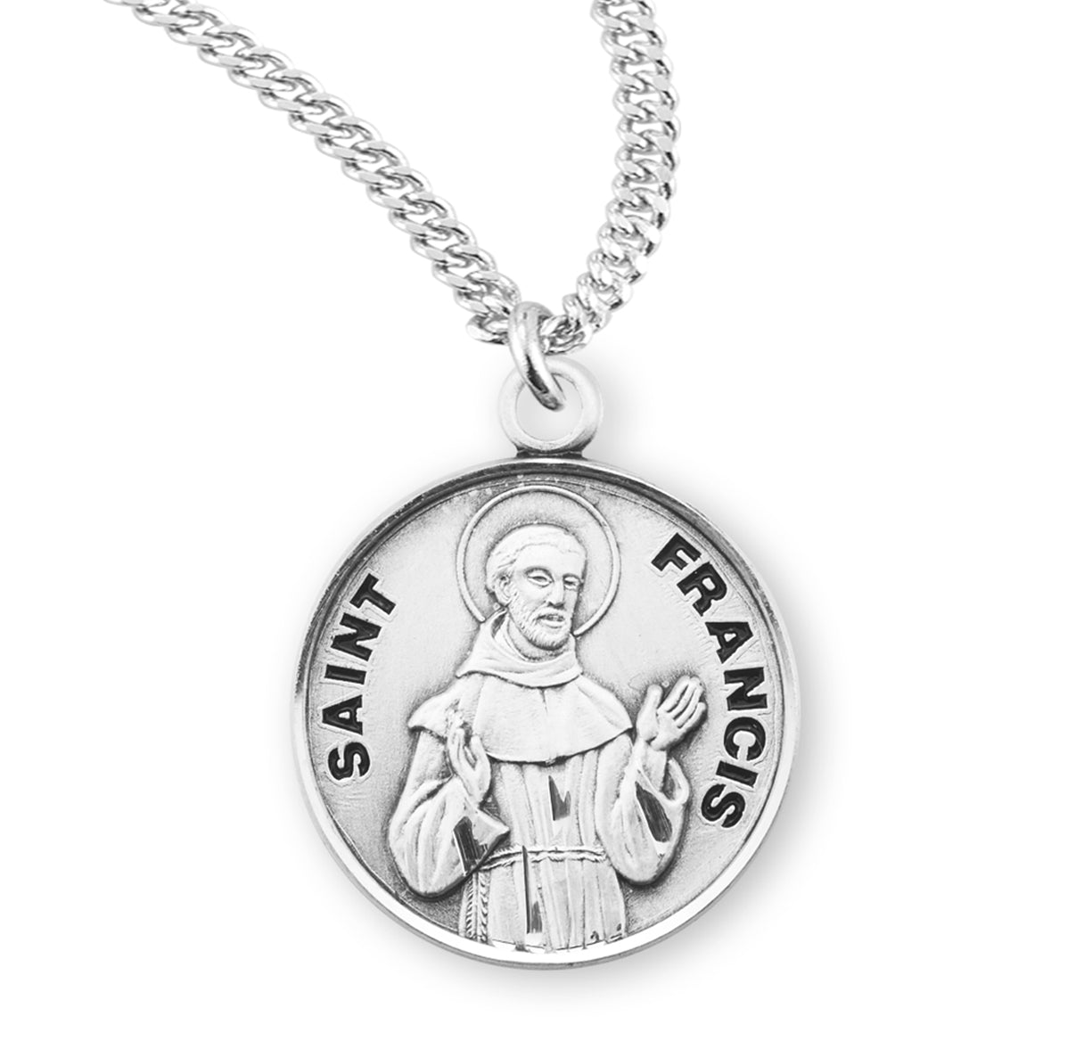 St. Francis Sterling Silver Medal Necklace