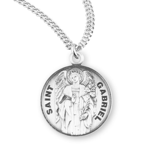 St. Gabriel Sterling Silver Medal Necklace