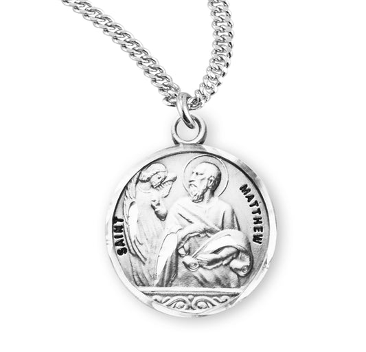 St. Matthew Sterling Silver Medal Necklace