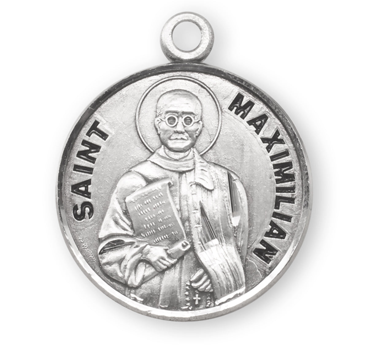 St. Maximilian Sterling Silver Medal Necklace
