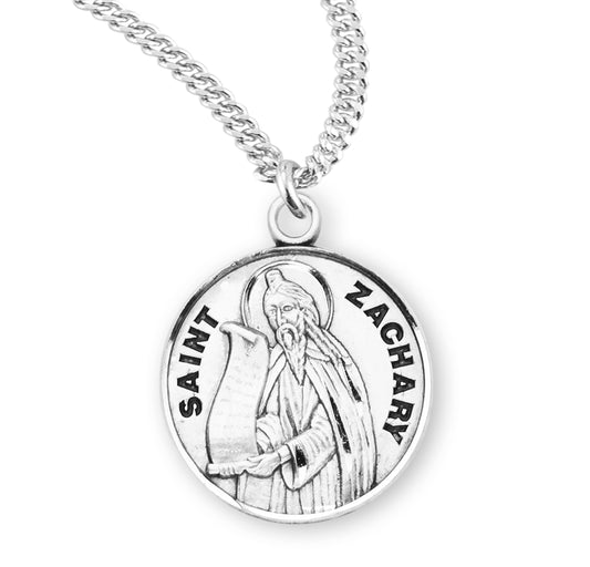 St. Zachary Sterling Silver Medal Necklace