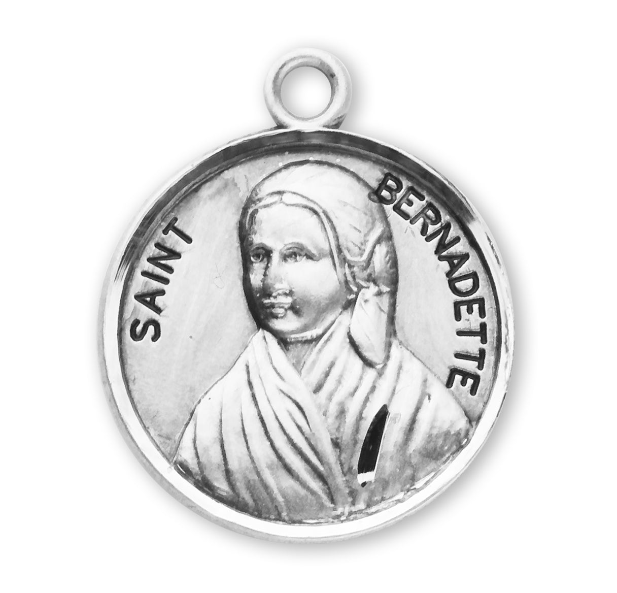 St. Bernadette Sterling Silver Medal Necklace