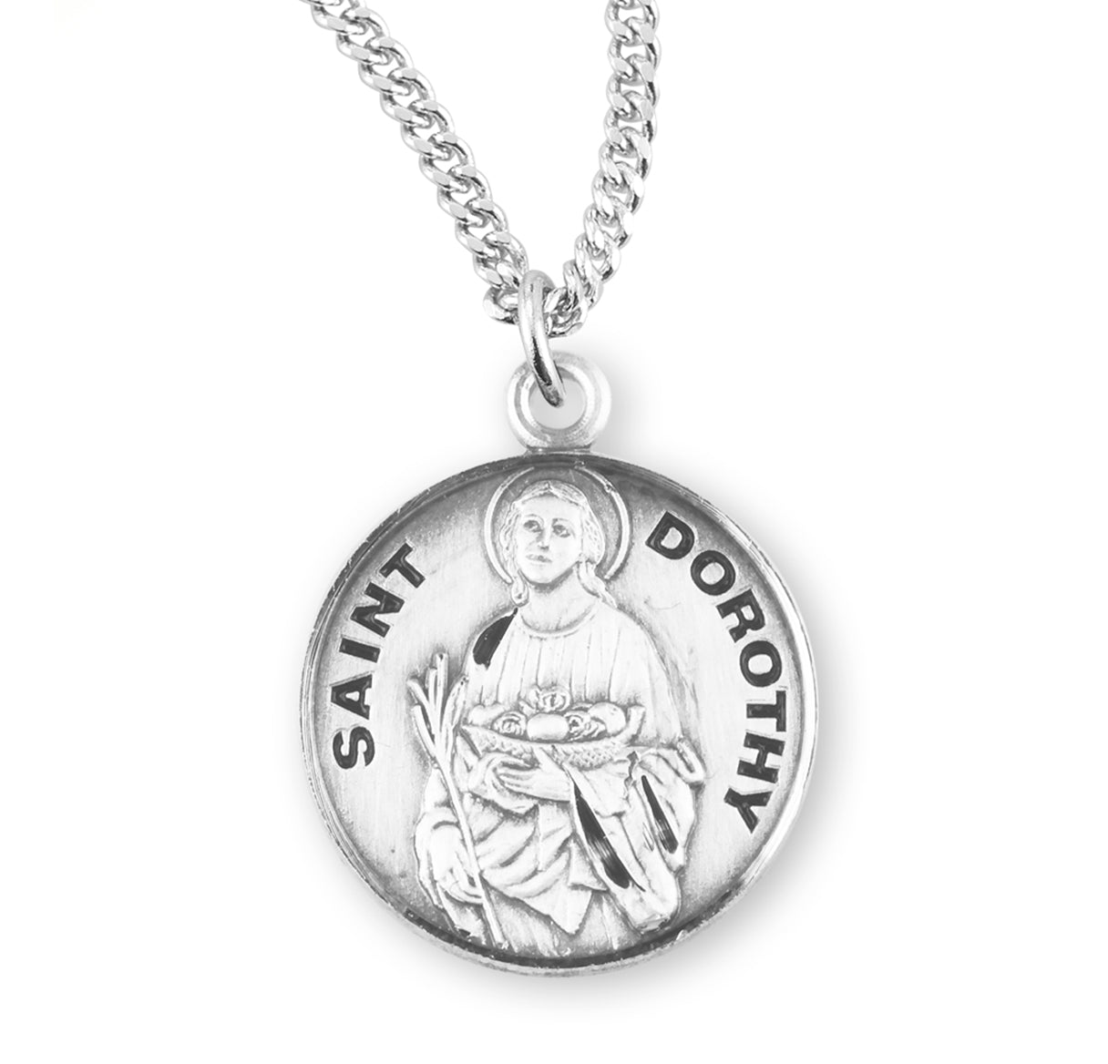St. Dorothy Sterling Silver Medal Necklace