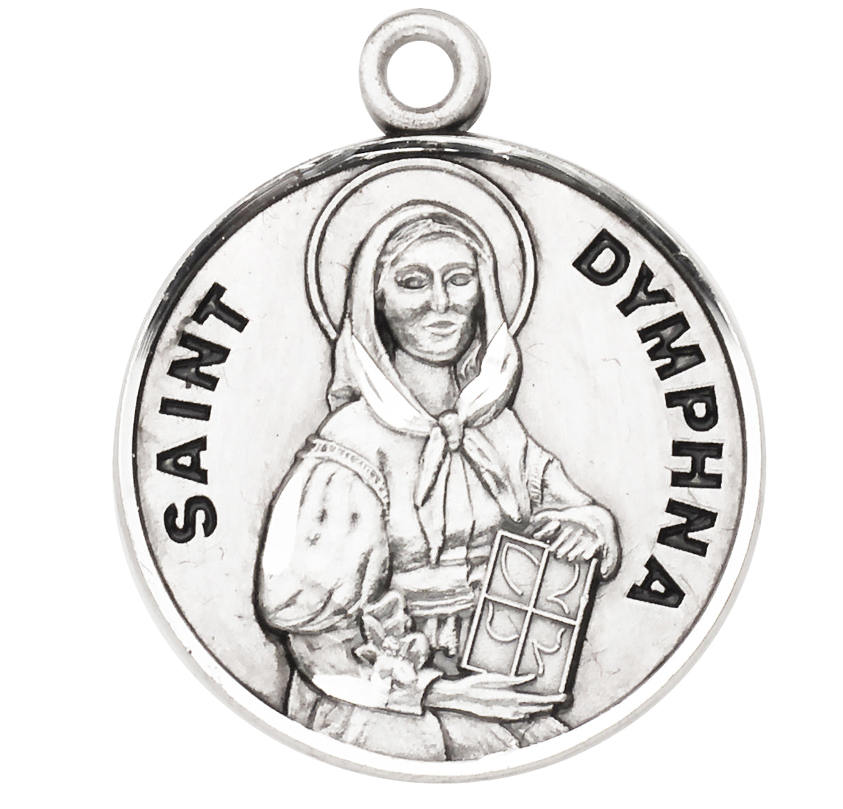 St. Dymphna Sterling Silver Medal Necklace