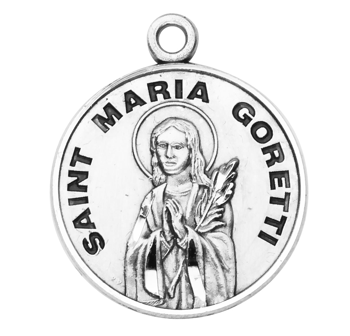 St. Maria Goretti Sterling Silver Medal Necklace