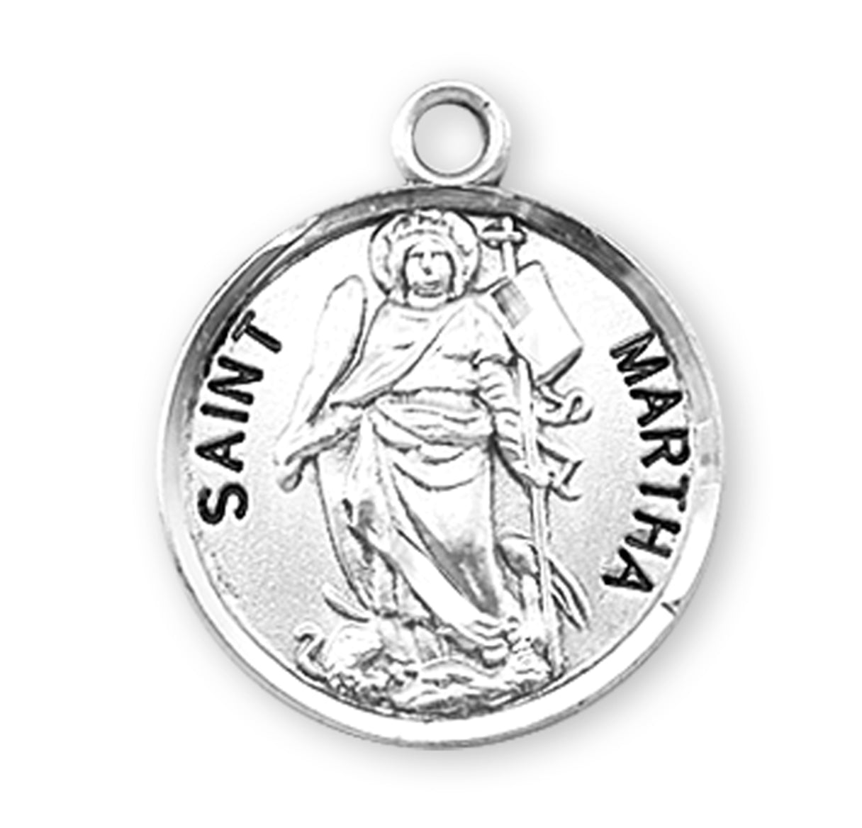 St. Martha Sterling Silver Medal Necklace