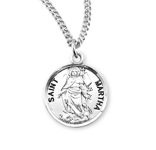 St. Martha Sterling Silver Medal Necklace
