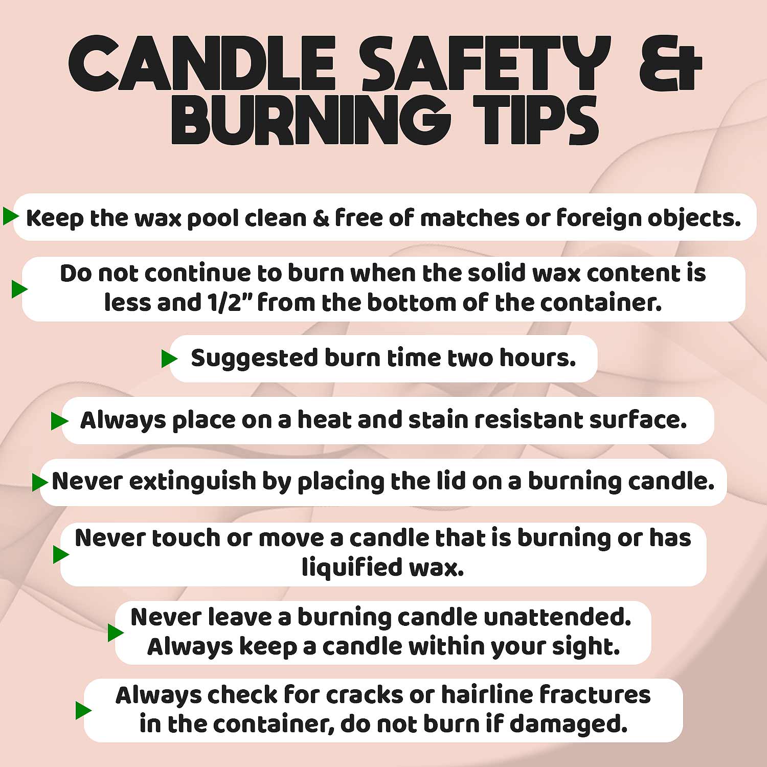 Circle E Candles Safety Tips