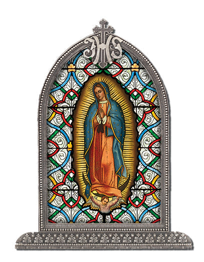 Our Lady of Guadalupe Arch Liturgical Glass Small, Textured Italian Plexiglass