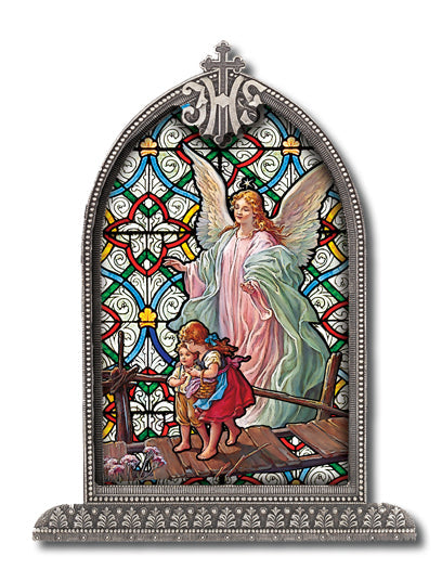 Guardian Angel Arch Liturgical Glass Small Textured Plexiglass