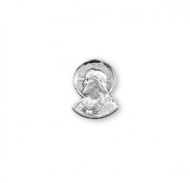 Extel Sterling Silver Sacred Heart Lapel Pin, Catholic Baptism Gift, Made in USA
