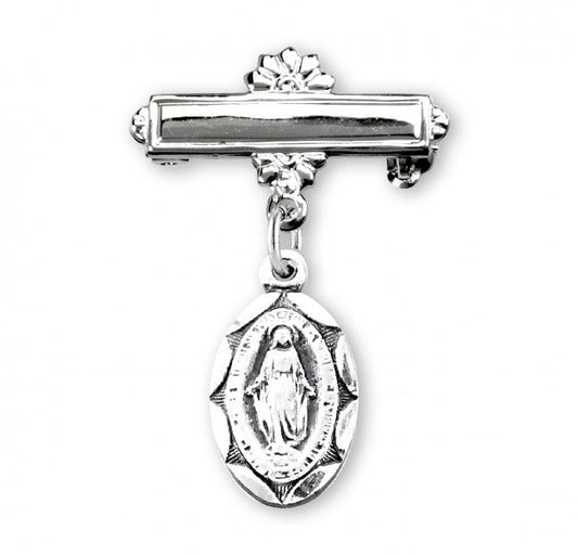 Extel Sterling Silver Plain Crucifix Baby Pin, Catholic Baptism Gift, Made in USA