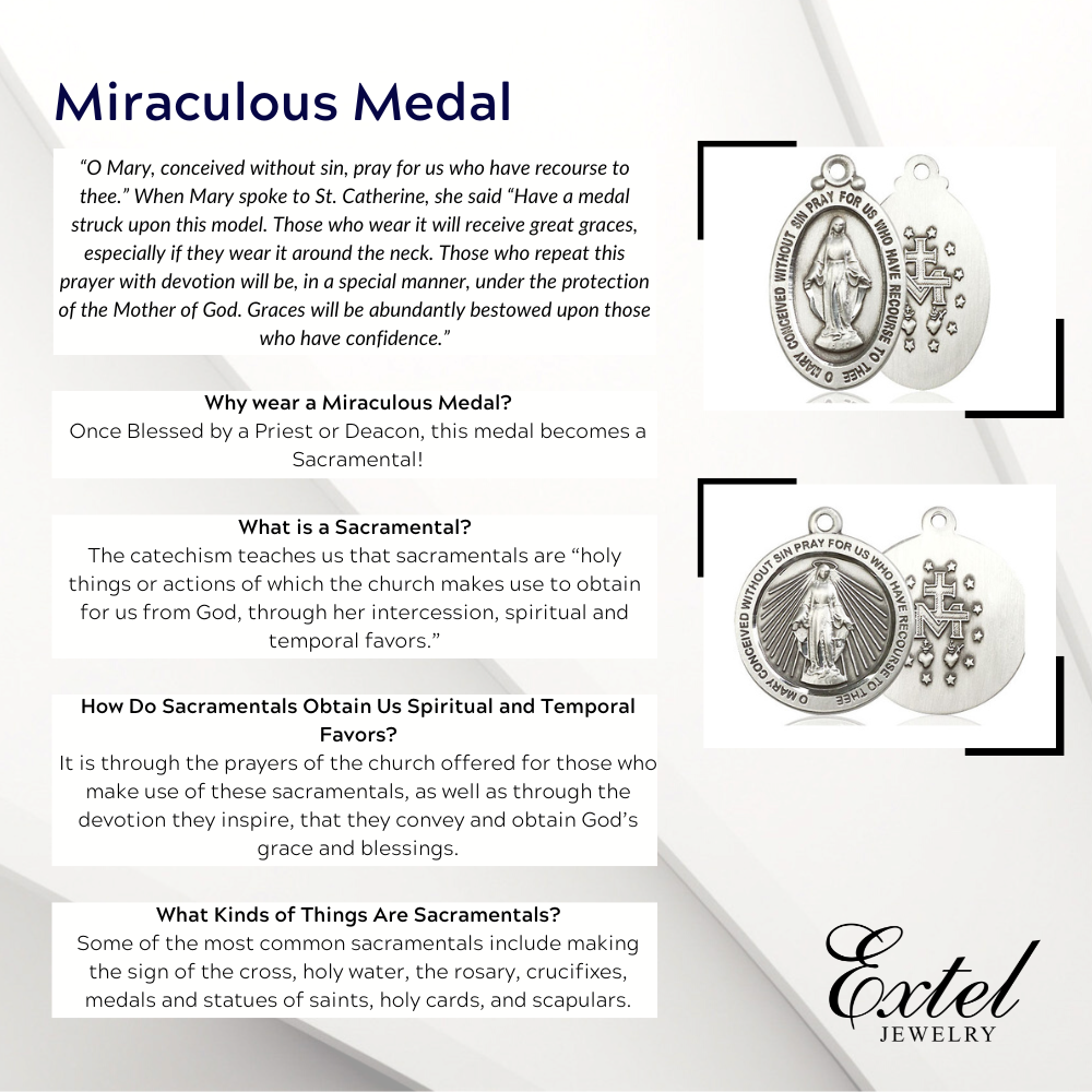Miraculous Pewter Medal Pendant with Chain Made in USA