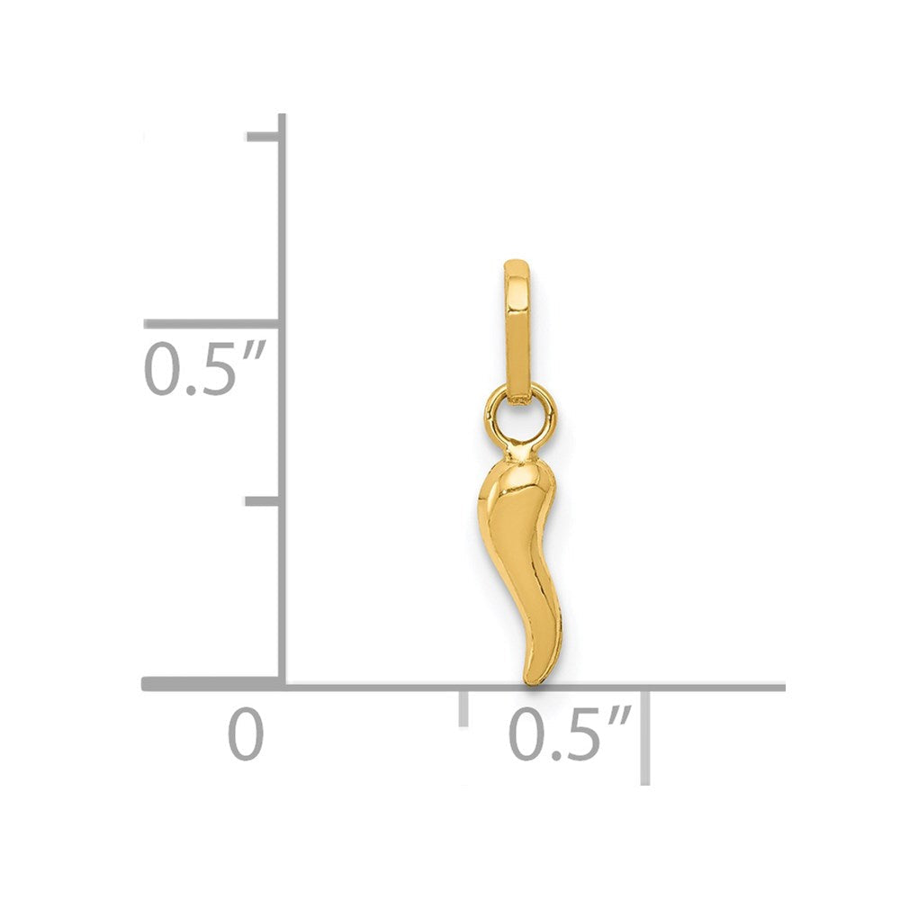 Extel Small 14k Gold Italian Horn Charm