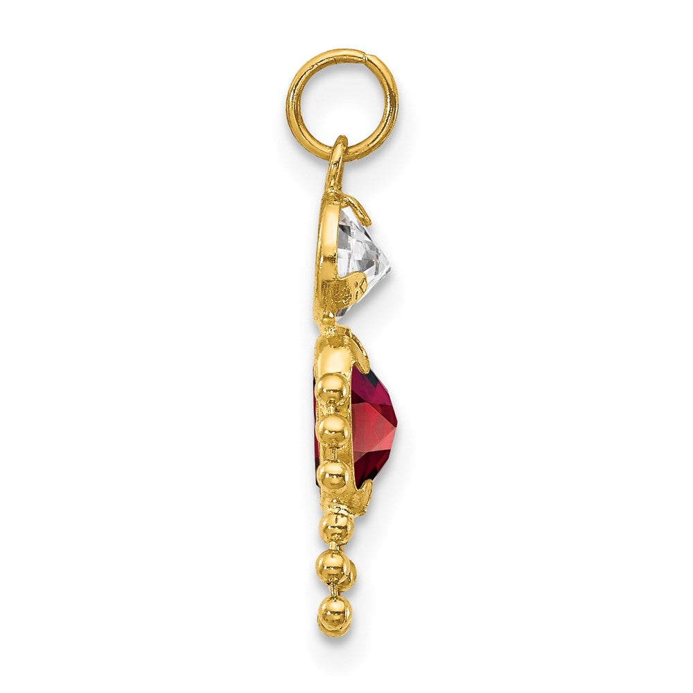 Extel Medium 14k Gold January Boy Birthstone Charm Made in USA