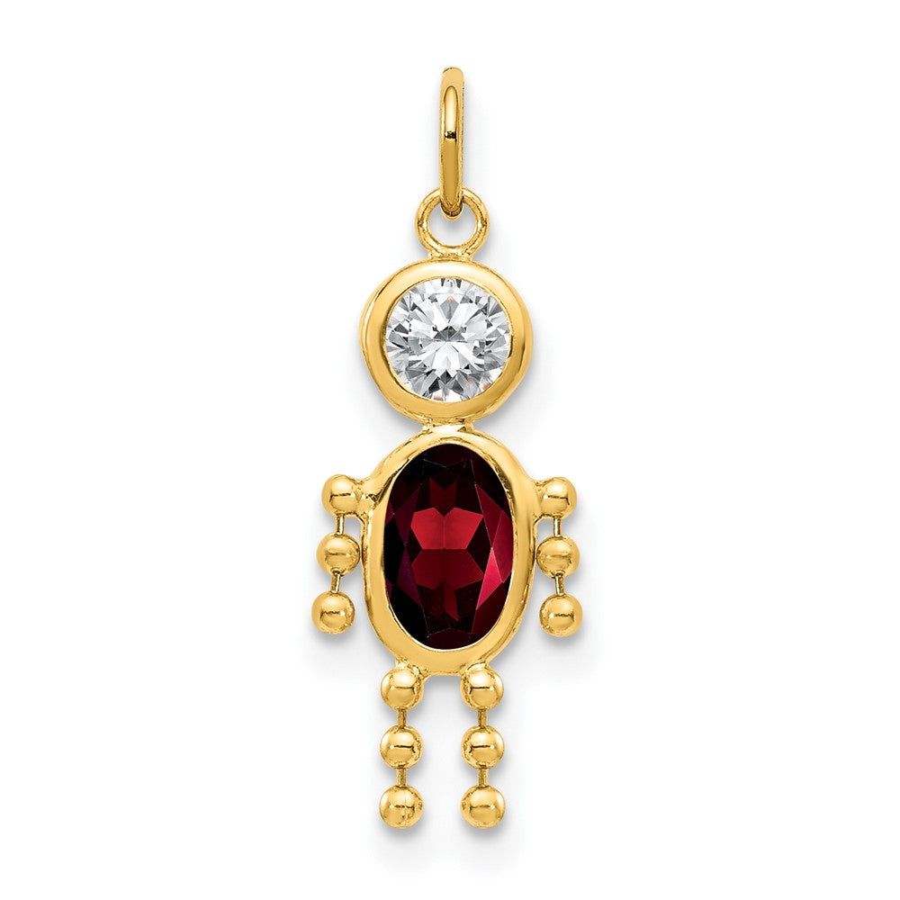 Extel Medium 14k Gold January Boy Birthstone Charm Made in USA
