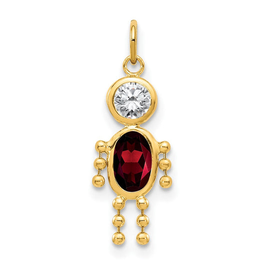 Extel Medium 14k Gold January Boy Birthstone Charm Made in USA