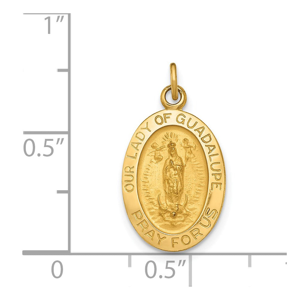 Extel Medium 14k Polished and Satin Catholic Medal Pendant