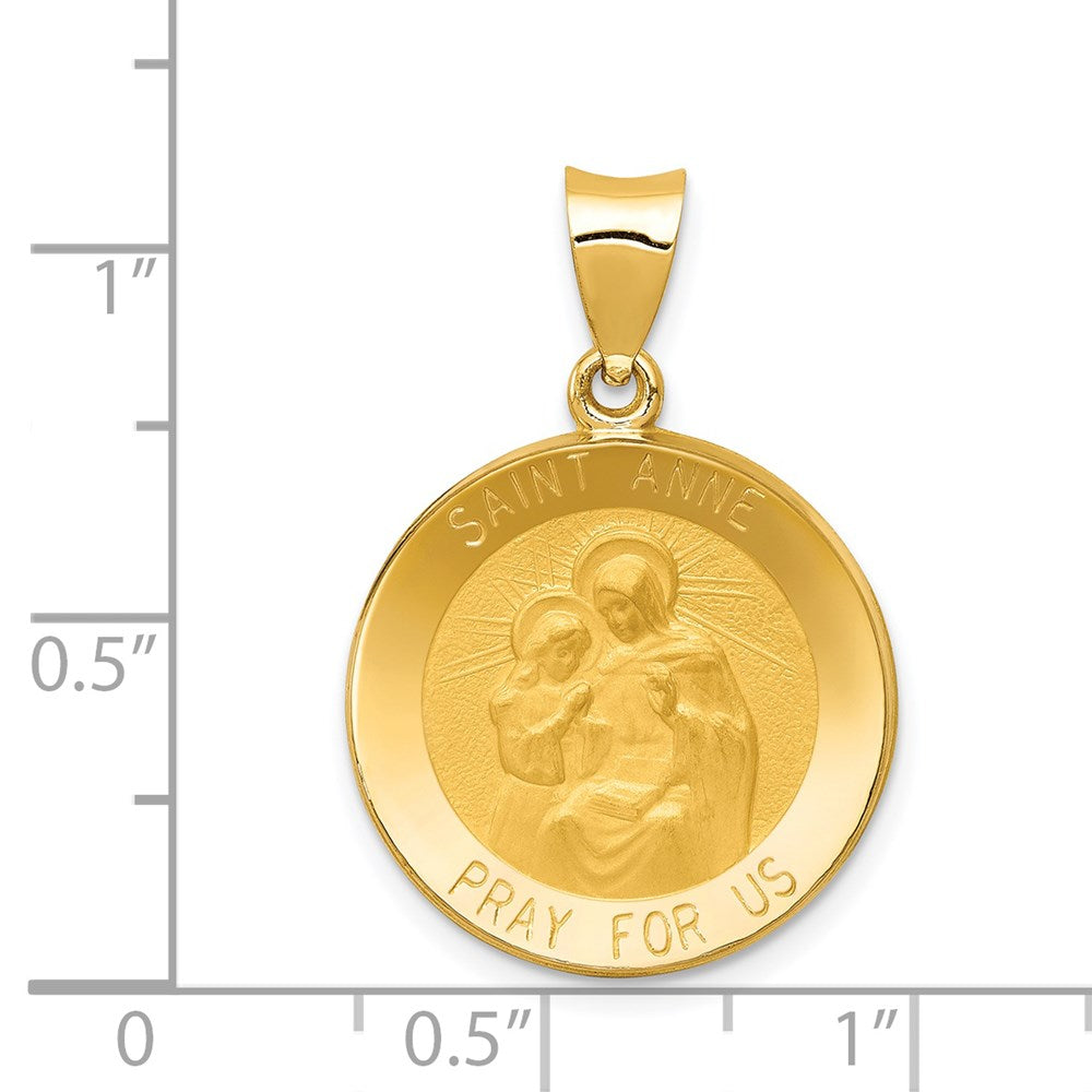 Extel Medium 14k Polished Satin Saint Anne Medal Charm