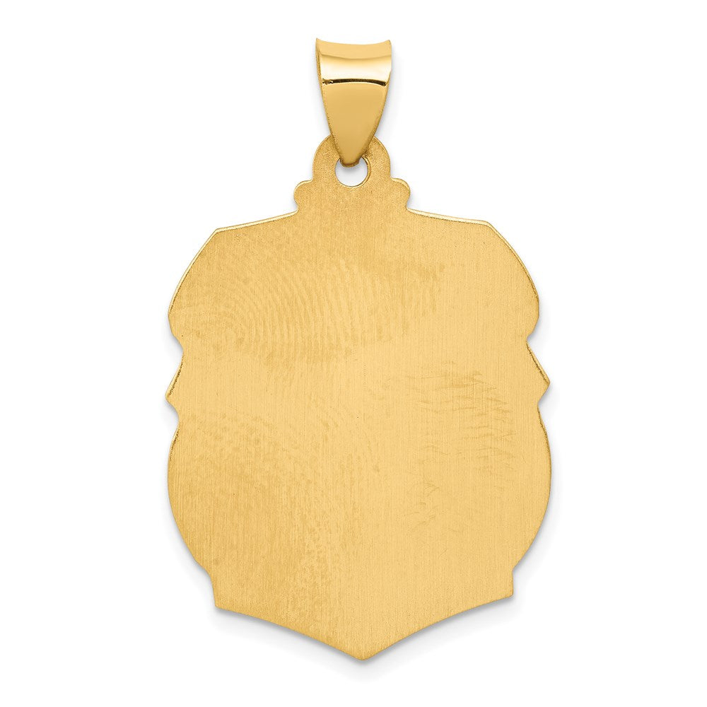 Extel Large 14k Polished Satin Patron Saint Michael Medal