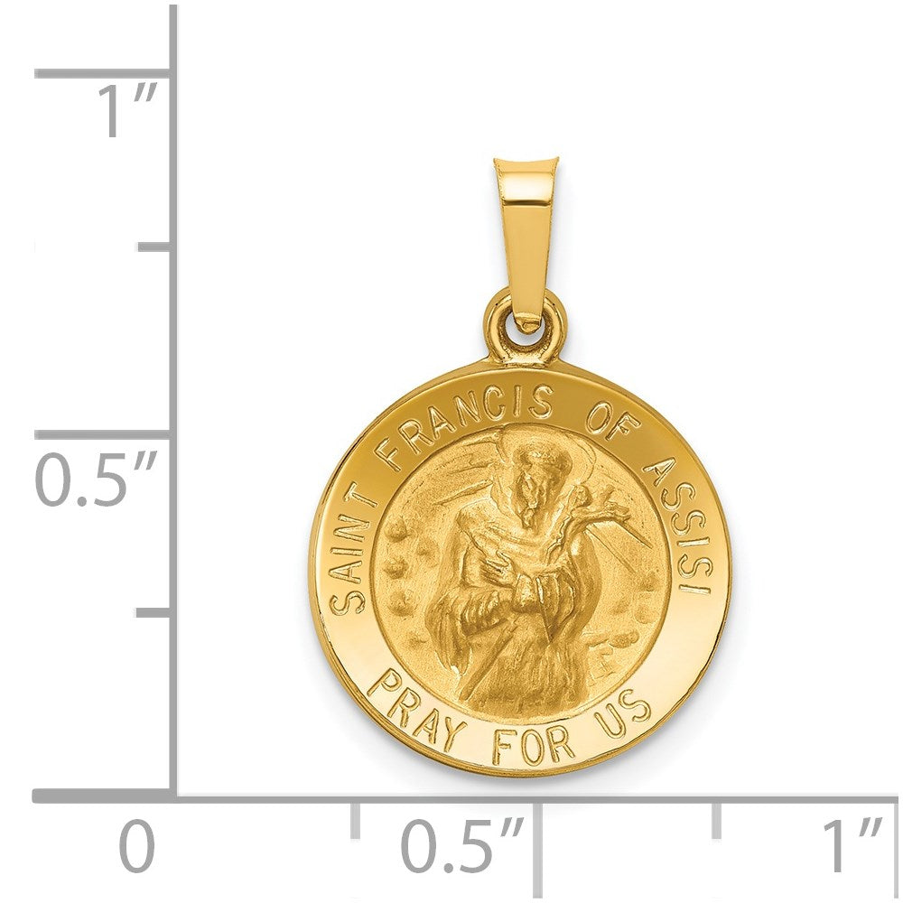 Extel Medium 14k Polished Patron Saint Francis Medal Charm
