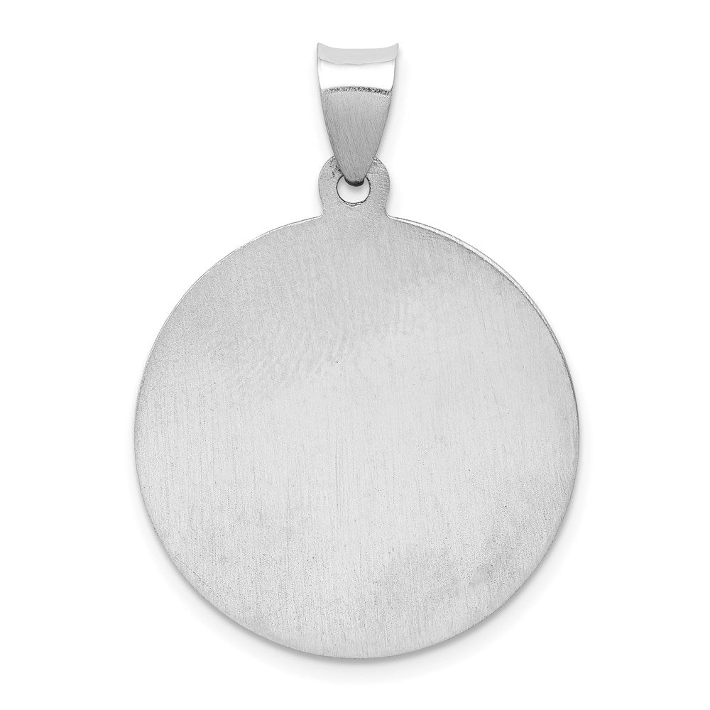 Extel Large 14k White Gold Saint Michael Medal Pendant Charm