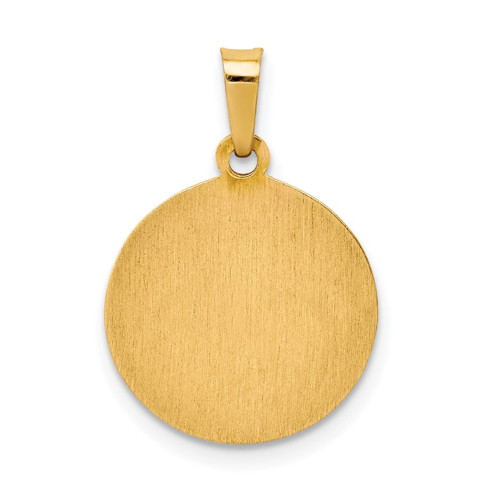 Extel Medium 14k Polished and Satin Patron Saint Raphael Medal Pendant Charm, Made in USA