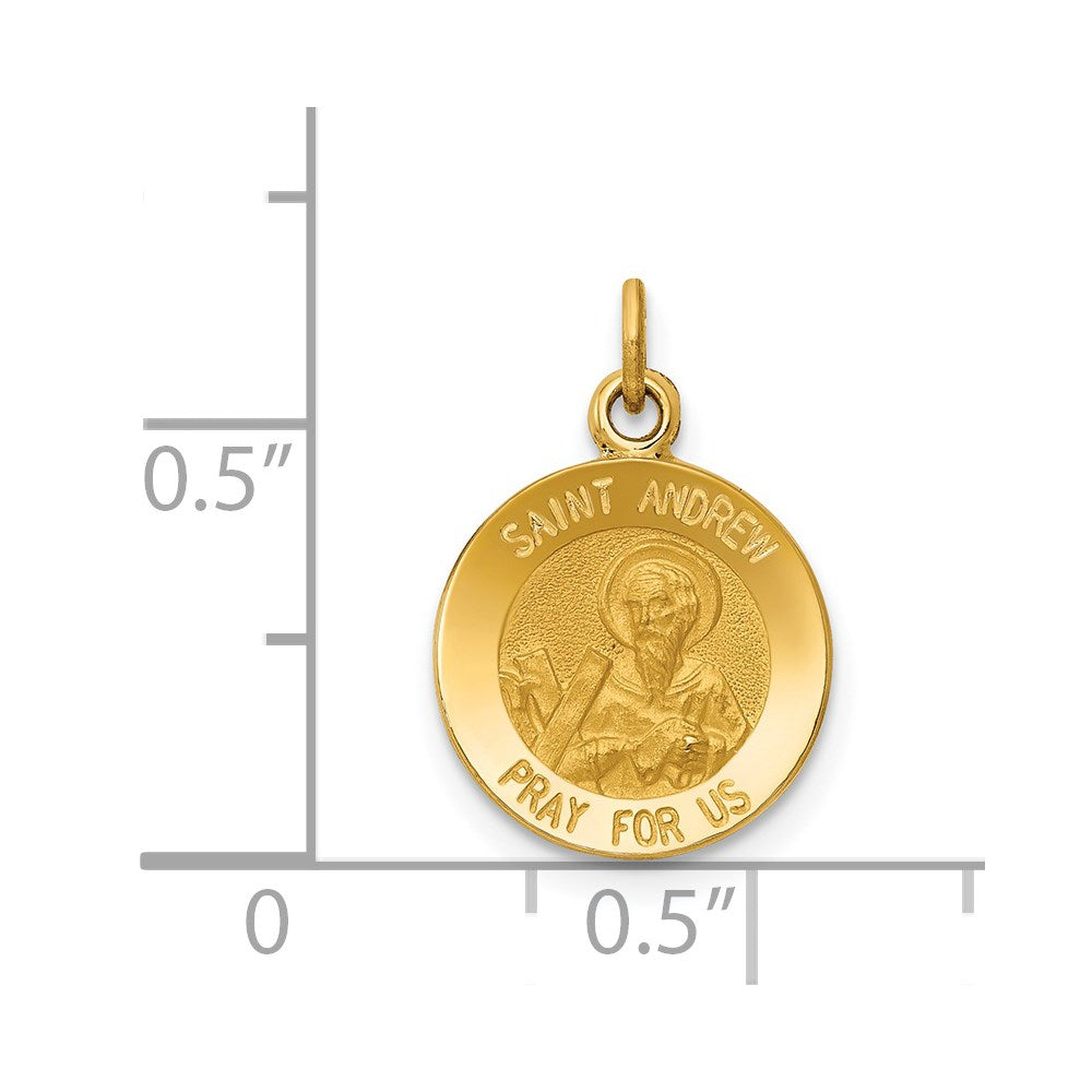 Extel Medium 14k Patron Saint Andrew Medal Charm Pendant