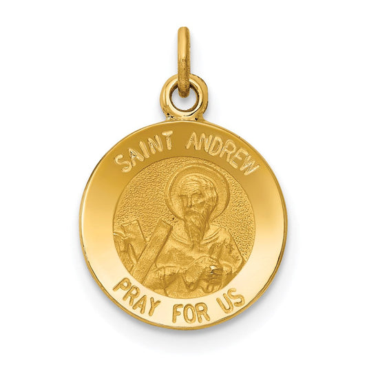 Extel Medium 14k Patron Saint Andrew Medal Charm Pendant, Made in USA