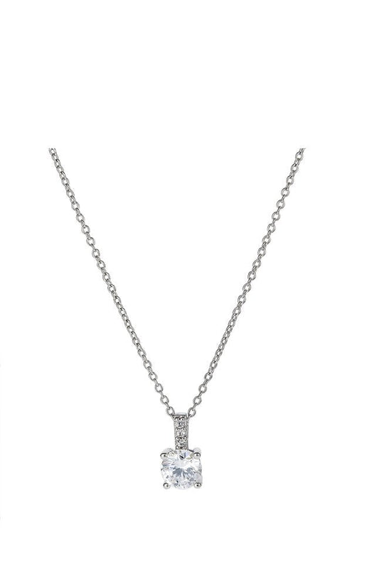 Crislu Accented Brilliant Pendant Finished in Pure Platinum