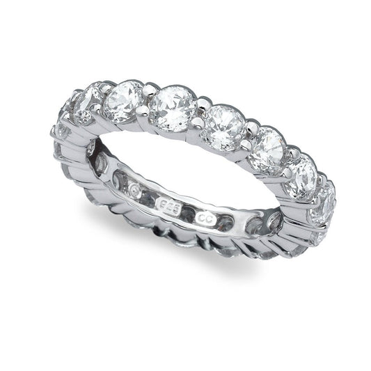 Crislu Brilliant Round Cut Eternity Band 3.75 mm Platinum