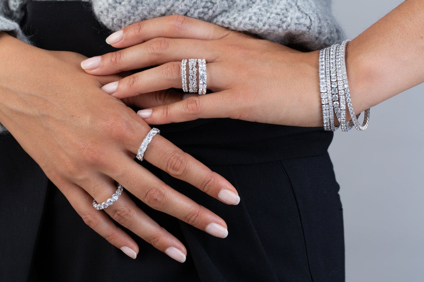 Crislu Brilliant Round Cut Eternity Band 3.75 mm Platinum
