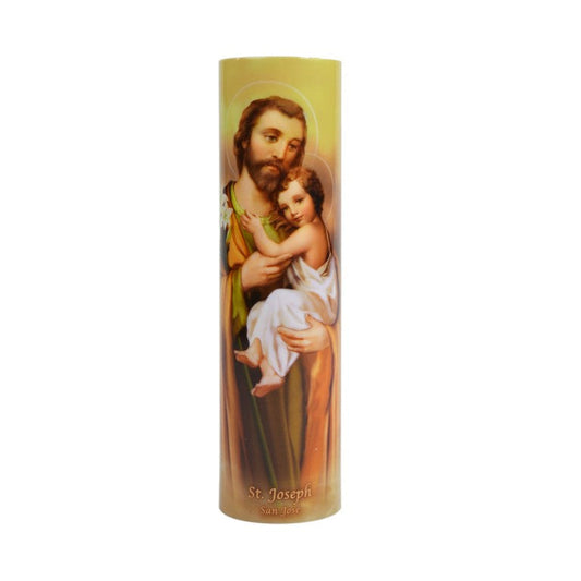 Saints Gift Collection St. Joseph LED Candle | Beautiful Religious Catholic Devotional LED Flameless Prayer Candle