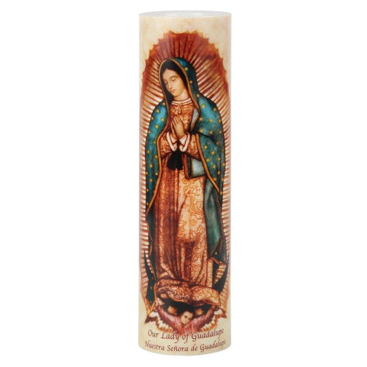 Saints Gift Collection Our Lady of Guadalupe LED Candle | Beautiful Religious Catholic Devotional LED Flameless Prayer Candle