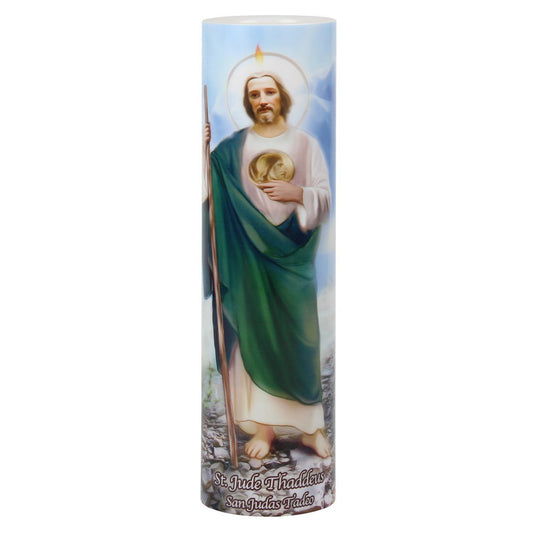 Saints Gift Collection St. Jude LED Candle | Beautiful Religious Catholic Devotional LED Flameless Prayer Candle