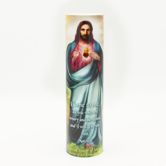Saints Gift Collection 12 Promises LED Candle | Beautiful Religious Catholic Devotional LED Flameless Prayer Candle