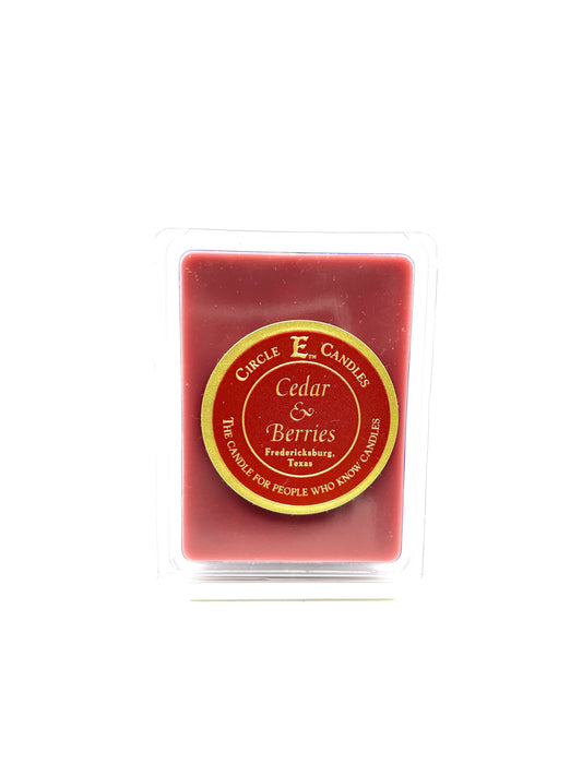 Circle E Candles Wax Melt Tart, Cedar and Berries Scent, Pack of 6 Tarts, Extra Small Size 3oz