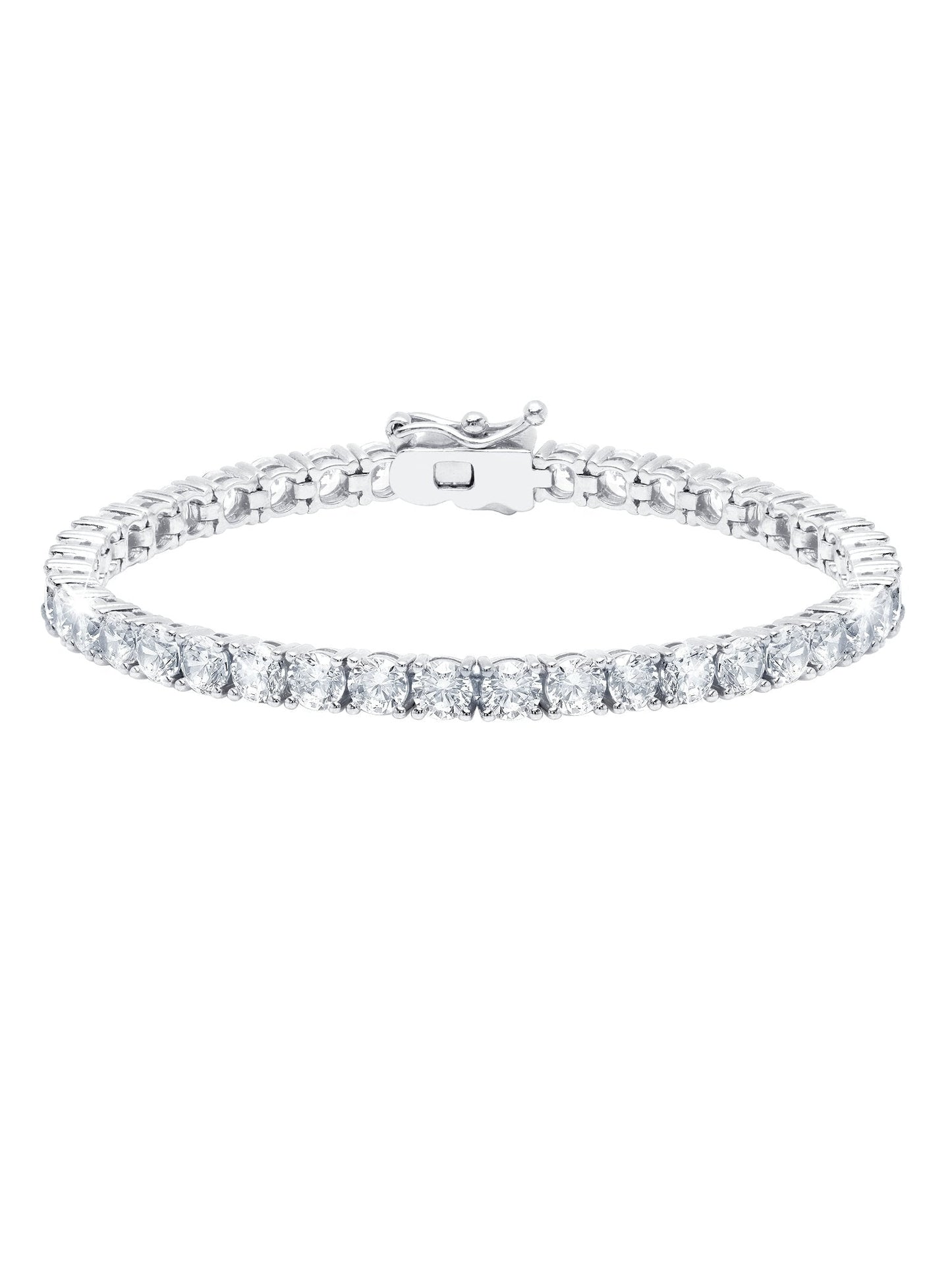 Crislu Classic Large Brilliant Tennis Bracelet Finished in Pure Platinum