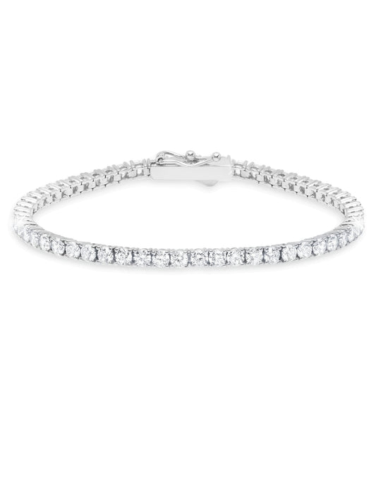 Crislu Classic Medium Brilliant Tennis Bracelet Finished in Pure Platinum