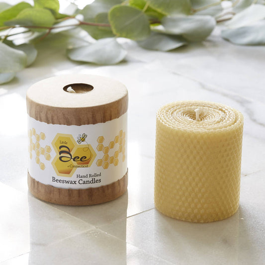 3 Inch Hand Rolled Beeswax Pillar Candle for Home Decor