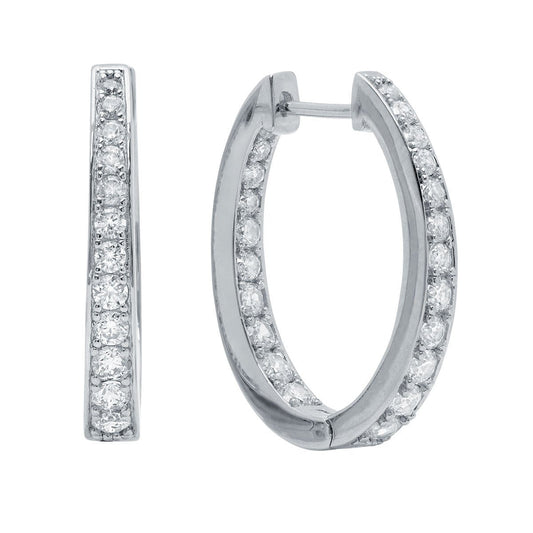 Crislu Hinge Hoop Earrings Finished in Pure Platinum Shine