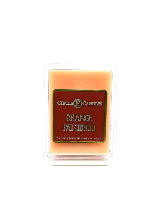 Circle E Candles Wax Melt Tart, Orange Patchouli Scent, Pack of 6 Tarts, Extra Small Size 3oz