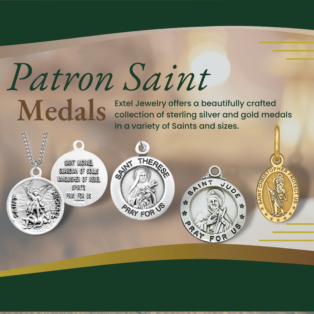 Extel Medium Sterling Silver Mens Womens Religious Catholic St. Christopher Patron Saint Medal Pendant Charm with 18" Necklace