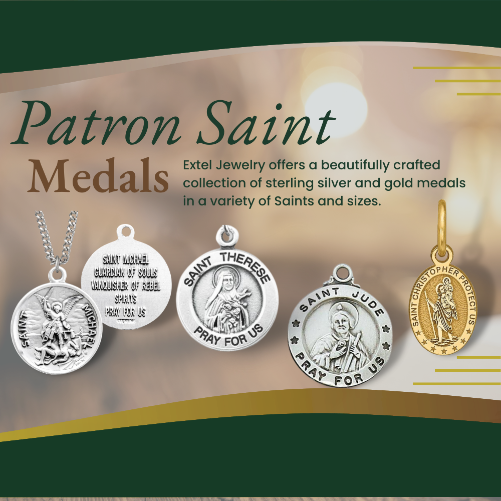 Extel Large Sterling Silver Mens Womens Religious Catholic St. Christopher Patron Saint Medal Pendant Charm with 24" Necklace