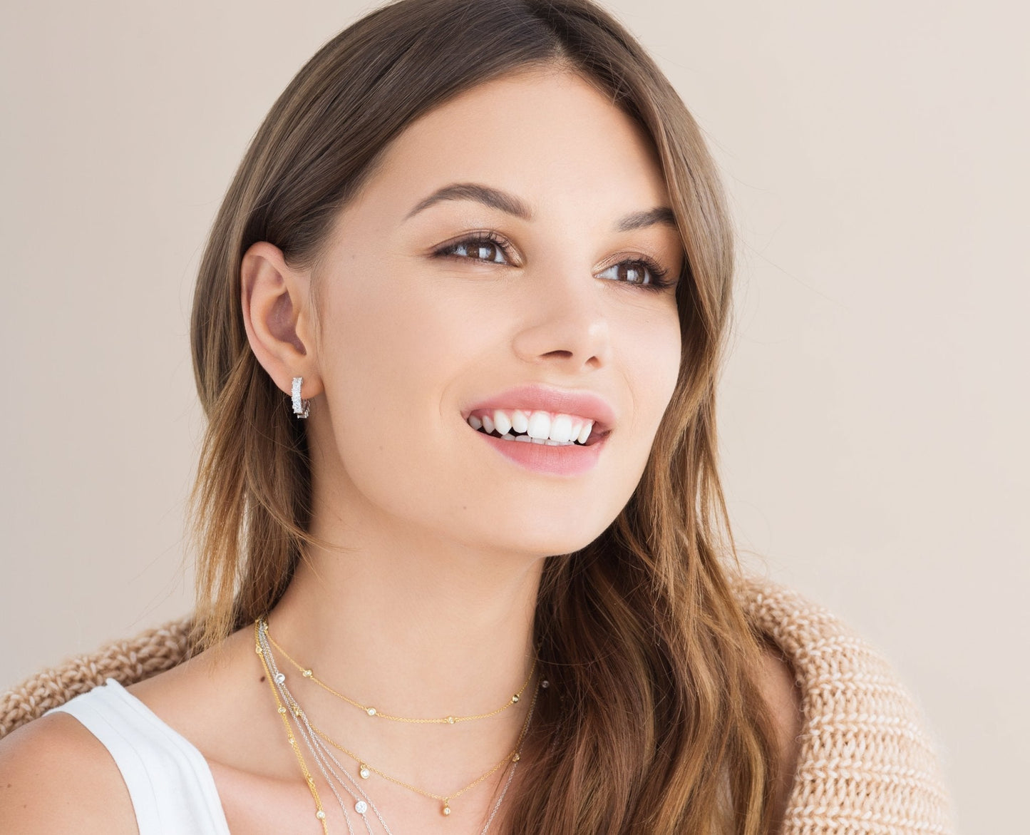 Crislu Princess Hoop Earrings Finished in Pure Platinum Elegance