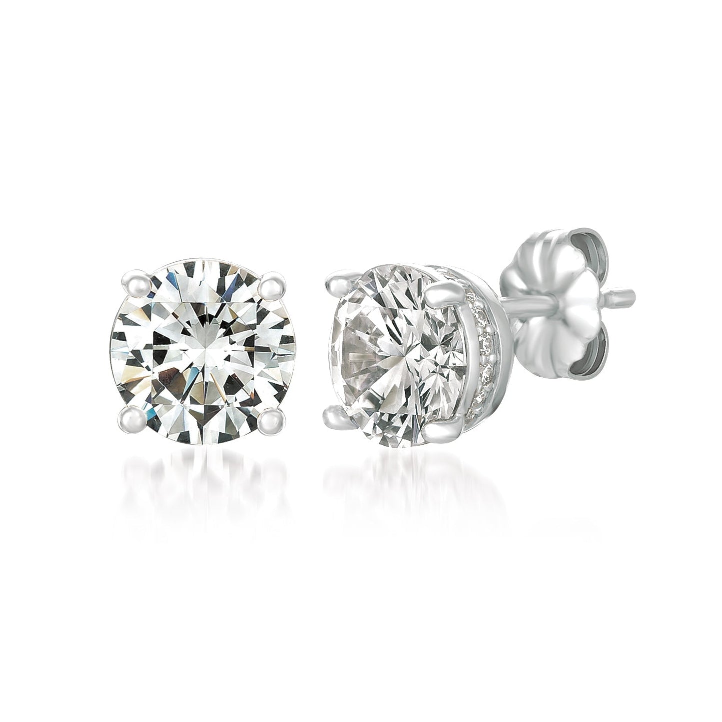 Crislu Royal Brilliant Cut Stud Earrings in Pure Platinum