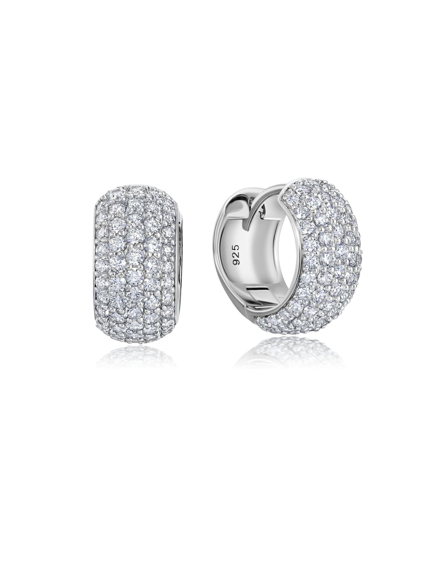 Crislu Small Pave Huggie Hoop Earrings for Elegant Style
