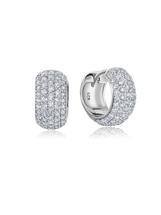 Crislu Small Pave Huggie Hoop Earrings for Elegant Style