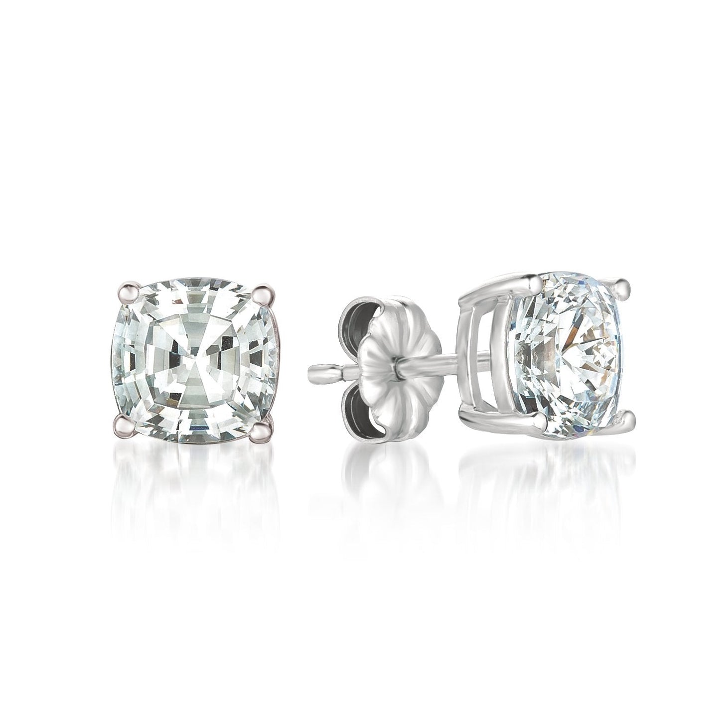 Crislu Solitaire Asscher Earrings Finished in Pure Platinum