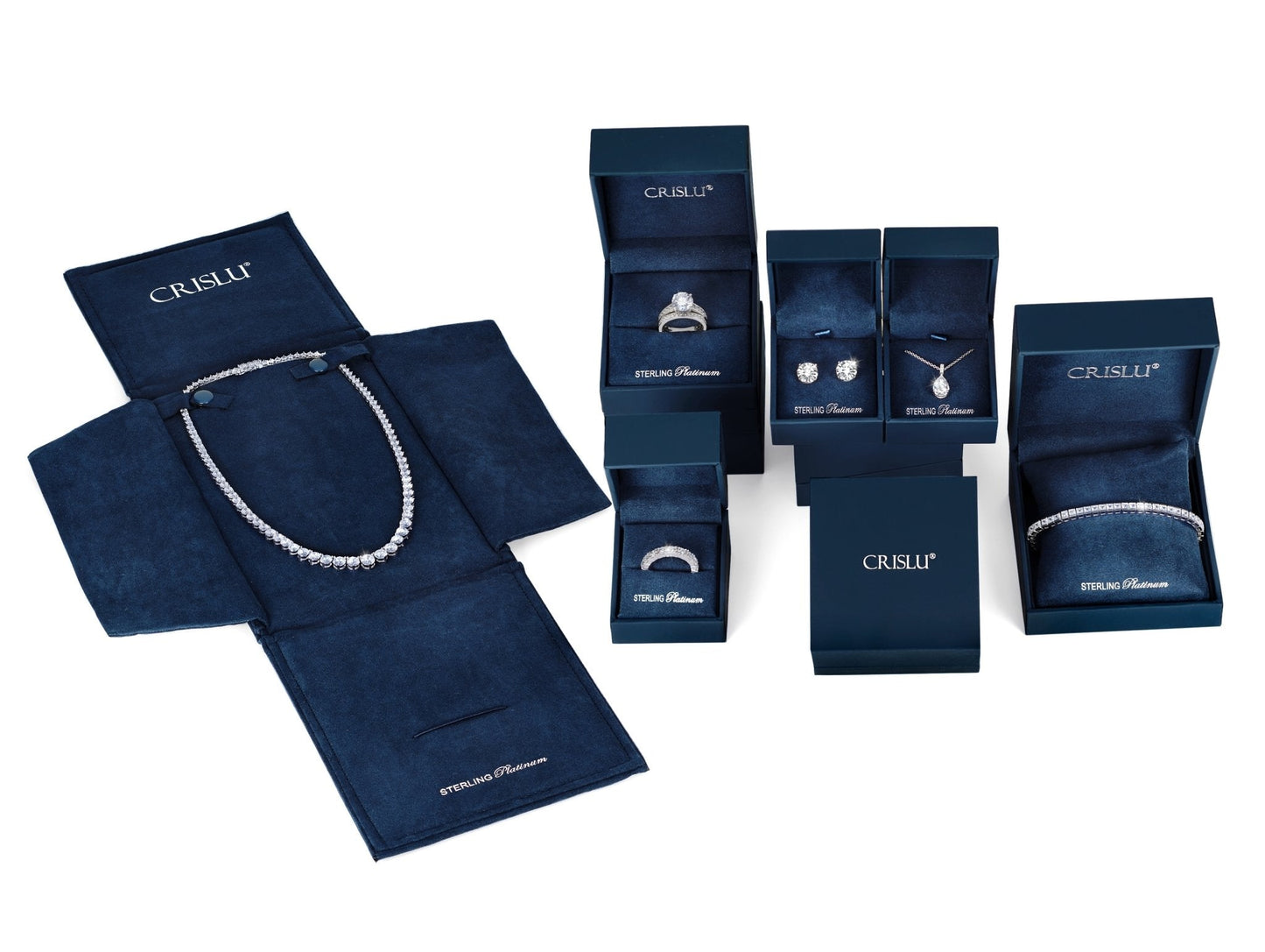 Crislu Solitaire Bezel Set Earrings Finished in Pure Platinum